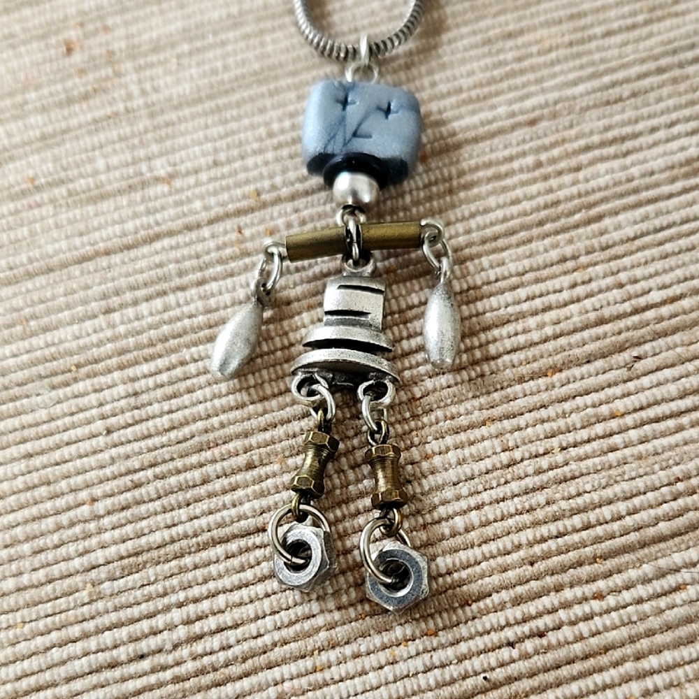 Alchemy, Antique Industrial Pieces Robot Necklace